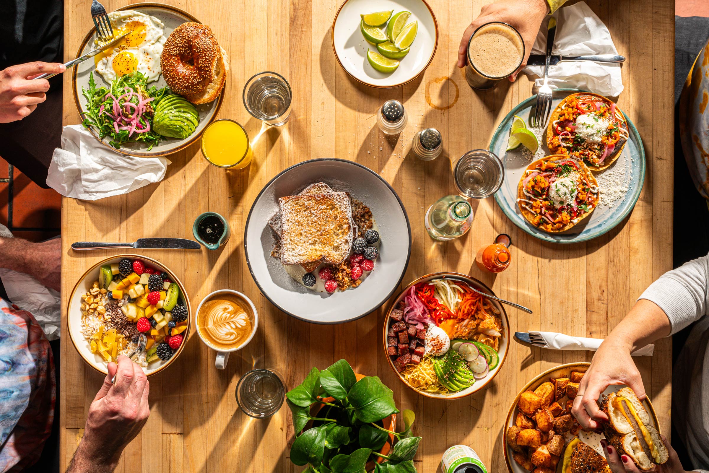 overhead of selection of Winston's breakfast foods