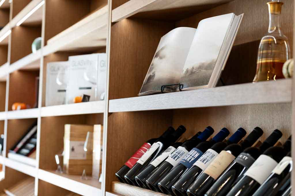 bottles on the shelf at Maison Fayard